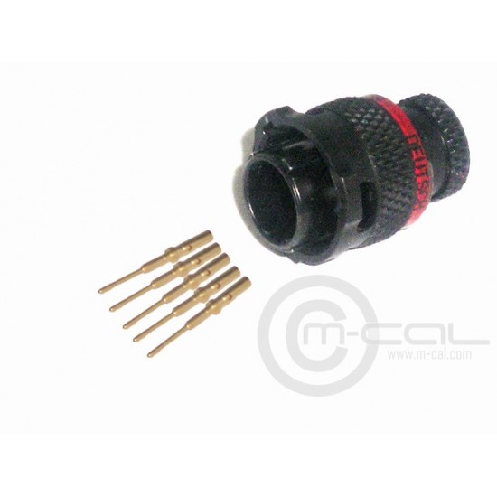 MC03-368103 - MoTeC Autosport ASL MicroLITE HE Connector 5 Way Shell Size 06 Pin Layout 06-05 Style 6 Free plug Red N Keyway Pins Standard