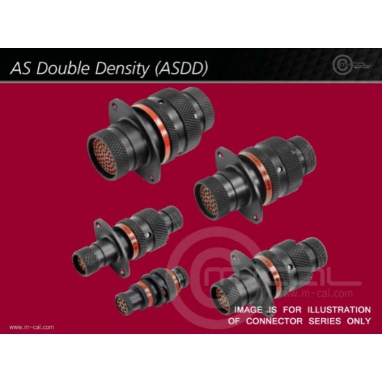 MC03-ASDD206-09PB-HE - Deutsch Autosport ASDD Double Density Connector 9 Way Shell Size 06 Pin Layout 06-09 Style 2 PCB Receptacle Flange Mount Blue B Keyway Pins Standard