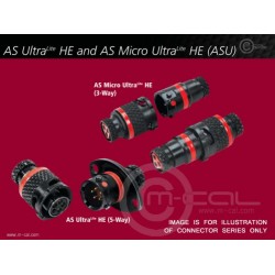 Deutsch Autosport ASU Micro UltraLITE HE Connector 3 Way Shell Size 03 Pin Layout 03-03 Style 2 PCB Receptacle Flange Mount Red N Keyway Pins Standard