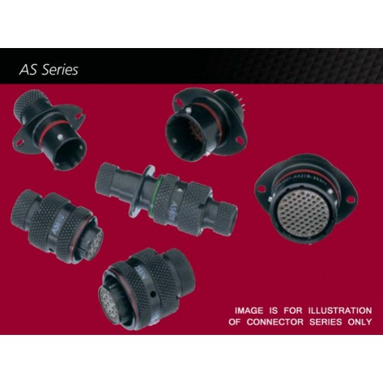 MC03-AS008-35PD - Deutsch Autosport AS Connector 6 Way Shell Size 08 Pin Layout 08-35 Style 0 Flange Receptacle Green D Keyway Pins Standard