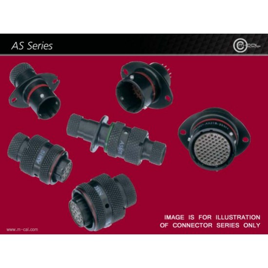 MC03-AS010-98SB - Deutsch Autosport AS Connector 6 Way Shell Size 10 Pin Layout 10-98 Style 0 Flange Receptacle Blue B Keyway Sockets Standard