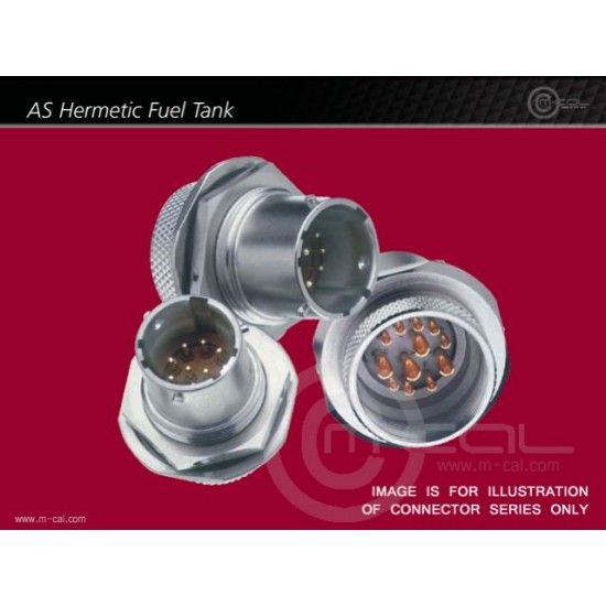 Deutsch Autosport AS Hermetic Fuel Tank Connector 6 Way Shell Size 10 Pin Layout 10-35 Style 7 Jam Nut Receptacle Red N Keyway Pins Standard