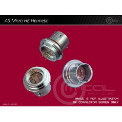 Deutsch Autosport AS Micro HE Hermetic Connector 5 Way Shell Size 06 Pin Layout 06-05 Style 4H Welded Hermetic Receptacle Red N Keyway Pins Standard