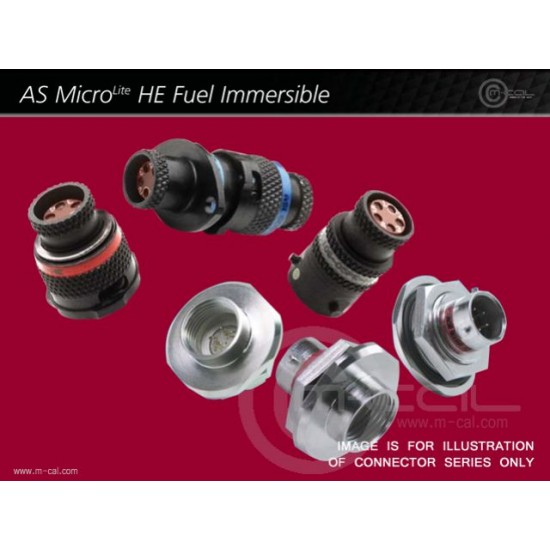 MC03-ASL106-05PN-HE-952K - Deutsch Autosport AS MicroLITE HE Fuel Immersible Connector 5 Way Shell Size 06 Pin Layout 06-05 Style 1 Inline Receptacle Red N Keyway Pins 952K