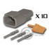 Connector DTM 3 Way Male Kit - Bag 10 Connectors