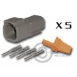 Connector DTM 4 Way Male Kit - Bag 5 Connectors