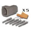 Connector DTM 6 Way Male Kit - Bag 5 Connectors