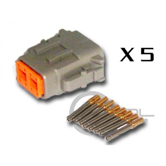 Connector DTM 8 Way Female Kit - Bag 5 Connectors