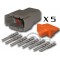 Connector DTM 8 Way Male Kit - Bag 5 connectors