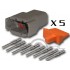 Connector DTM 8 Way Male Kit - Bag 5 connectors