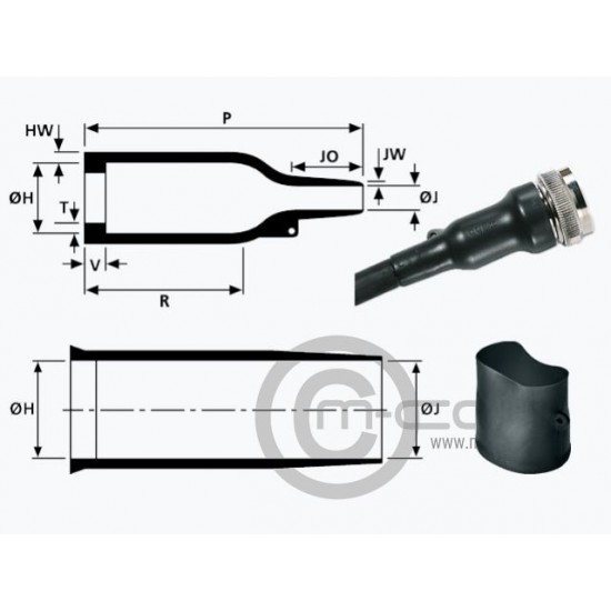 MC07-3HT15642G - Hellermann Heat Shrink Boot Straight for AS Shell 16, 18 MC07-3HT15642G - Hellermann Heat Shrink Boot Straight for AS Shell 16, 18