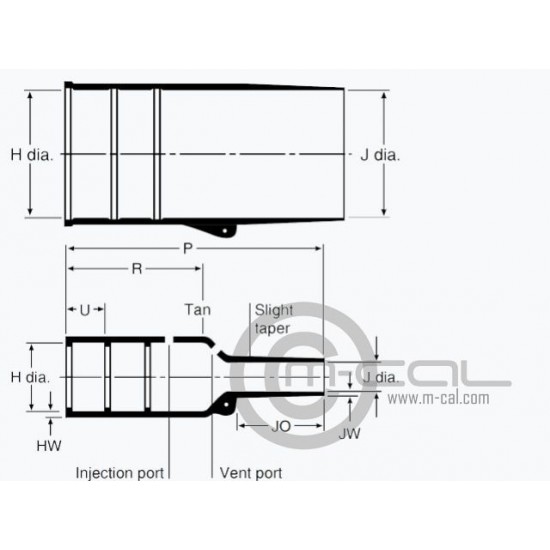 MC07-3R202K121-25-0 - Raychem Boot Straight AS Connector Shell Size 07 - 08 AS Min