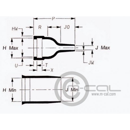 MC07-3R204W221-25-0 - Raychem Boot Straight AS Connector Shell Size 06 ASC, ASL