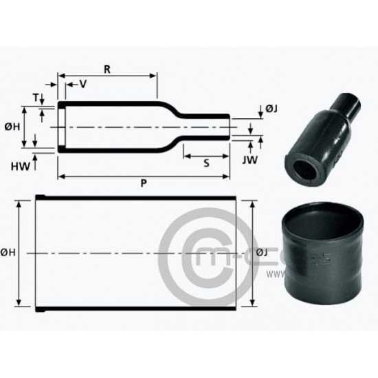 MC07-3HT10304G - Hellermann Heat Shrink Boot Straight for ASL Shell 06 & ASC