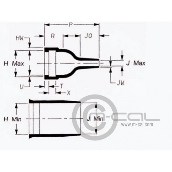 MC07-3R204W221-25-G03-0 - Raychem Boot Straight AS Connector Shell Size 02-03 ASU,ASU